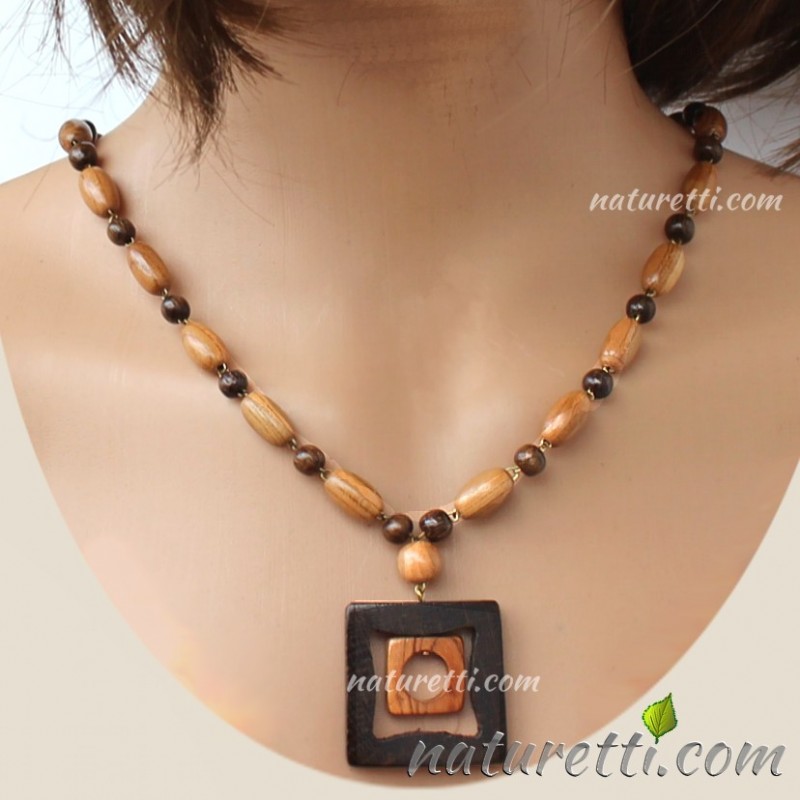 Holzschmuck Damen Halskette aus Holz