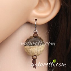 Ohrringe aus Holz mit natürlichem Farbverlauf