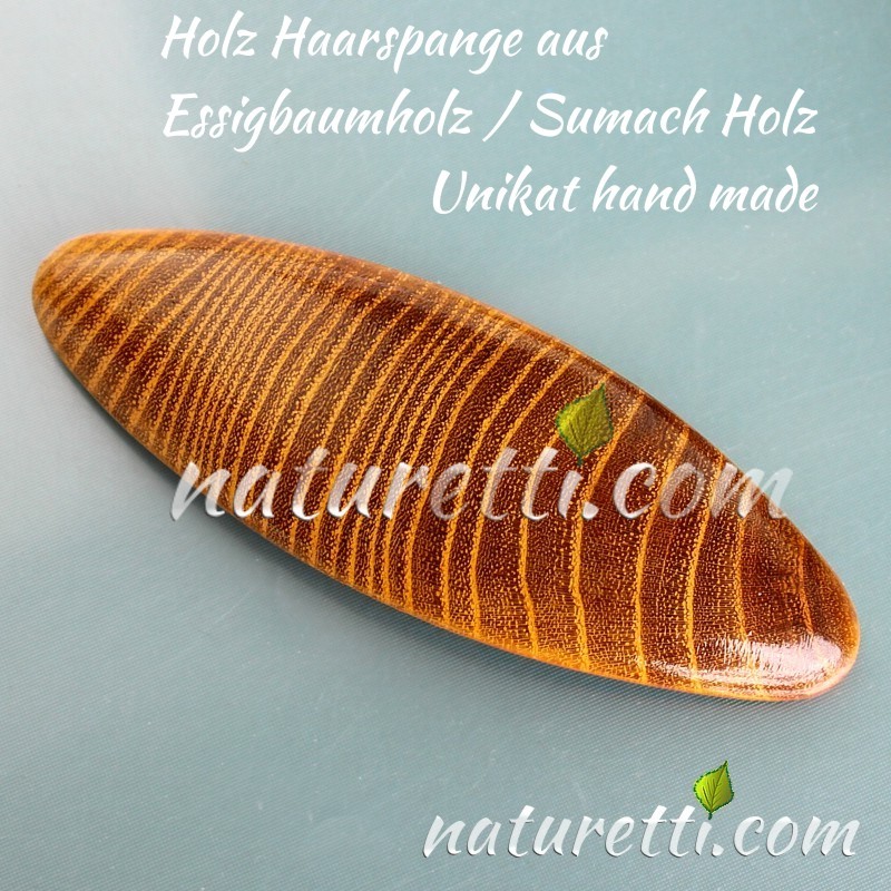 Holz Haarspange aus Maserholz lackiert