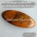 Holz Haarspange aus Maserknolle gebeizt und lackiert