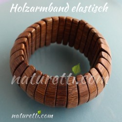 Armband aus dunklem Maserholz breit und dehnbar