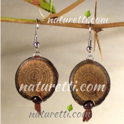 Ohrringe aus Holz Astscheiben